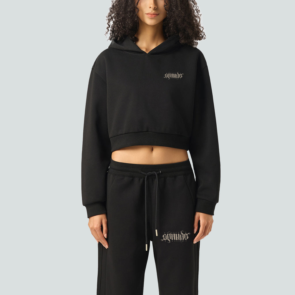 GetNude Ambigram Cropped Hoodie