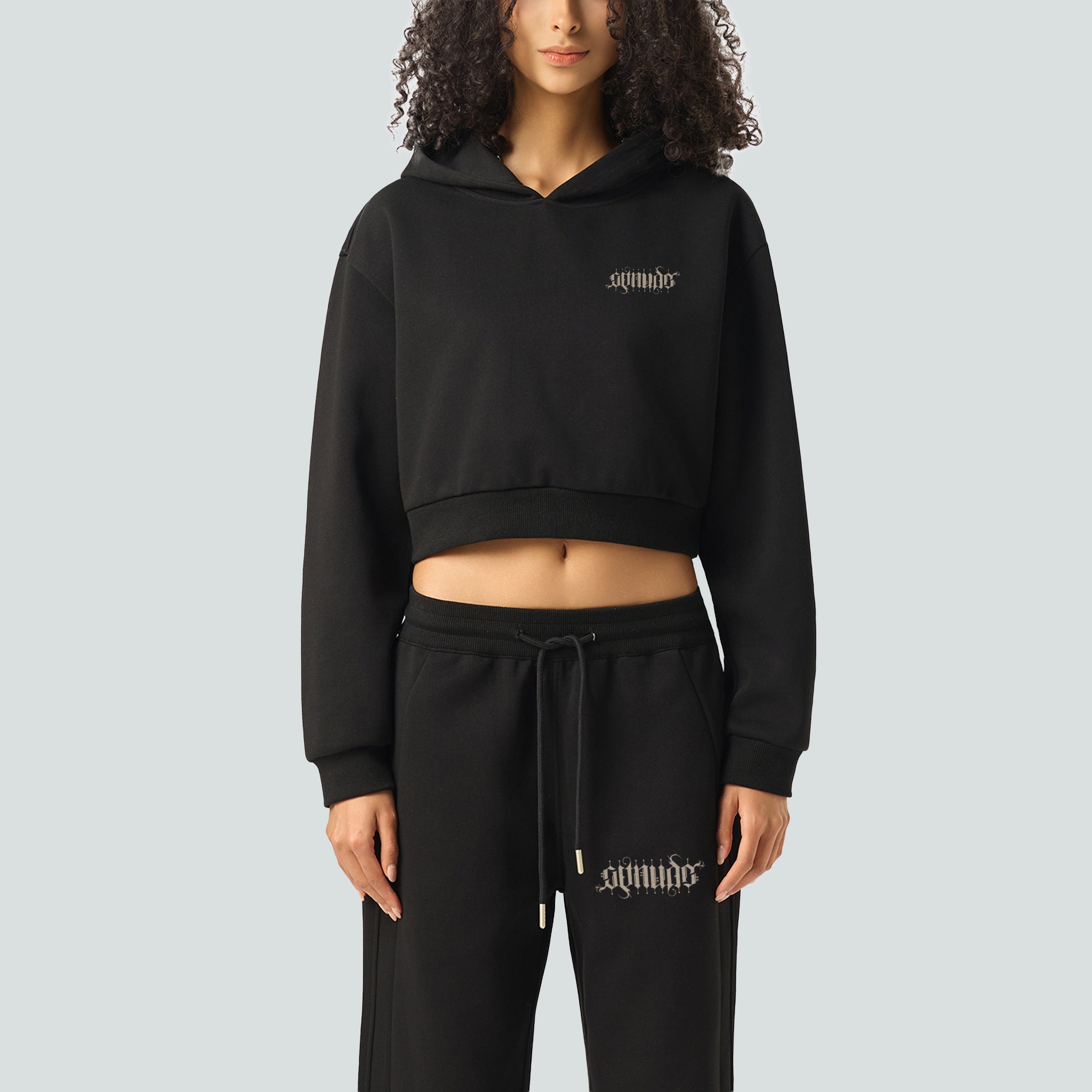 GetNude Ambigram Cropped Hoodie