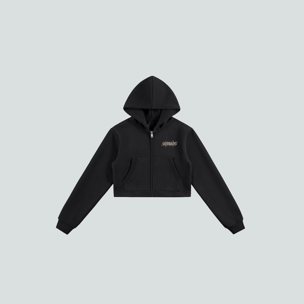 GetNude Ambigram Cropped Zip Hoodie