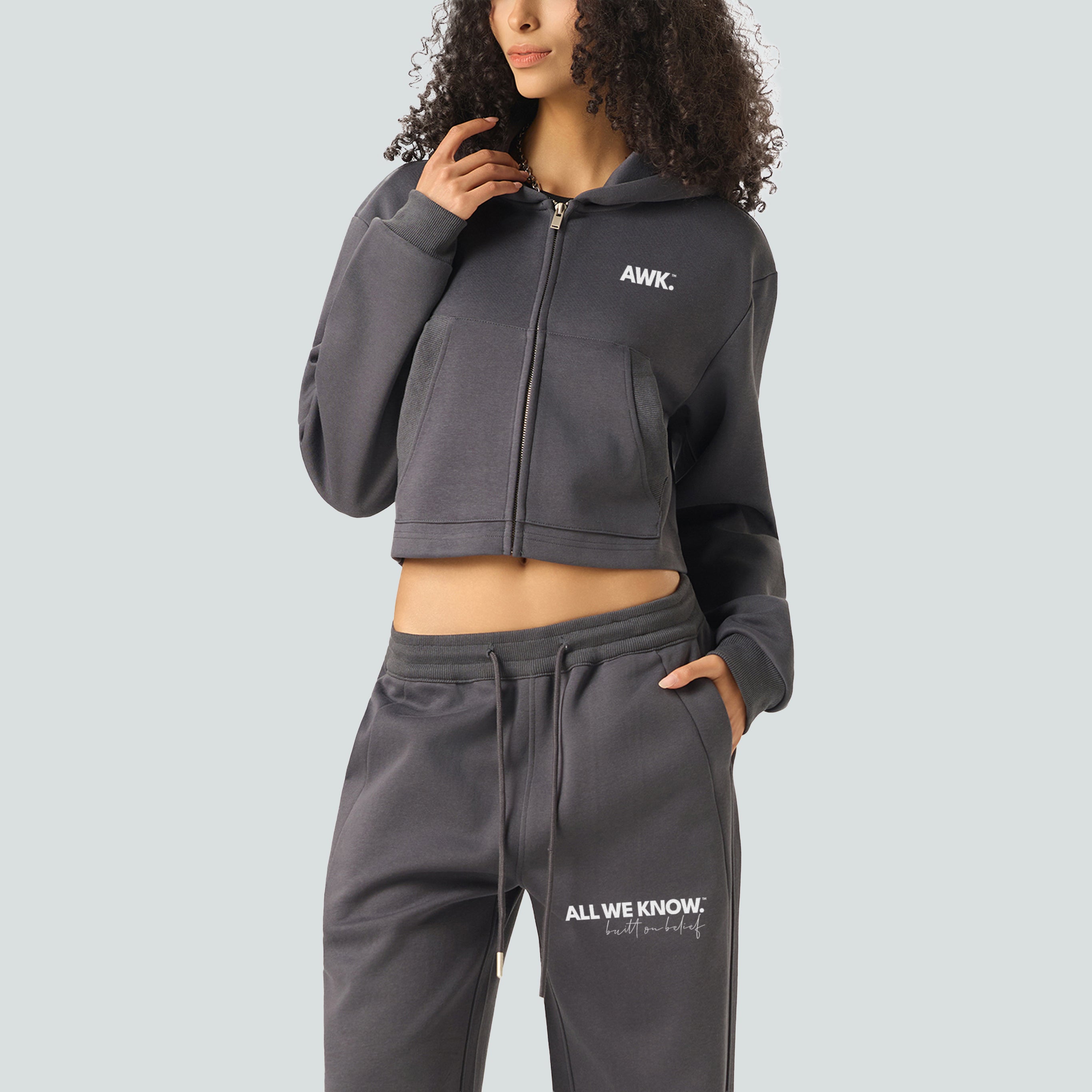 AllWeKnow 01 Cropped Zip Hoodie