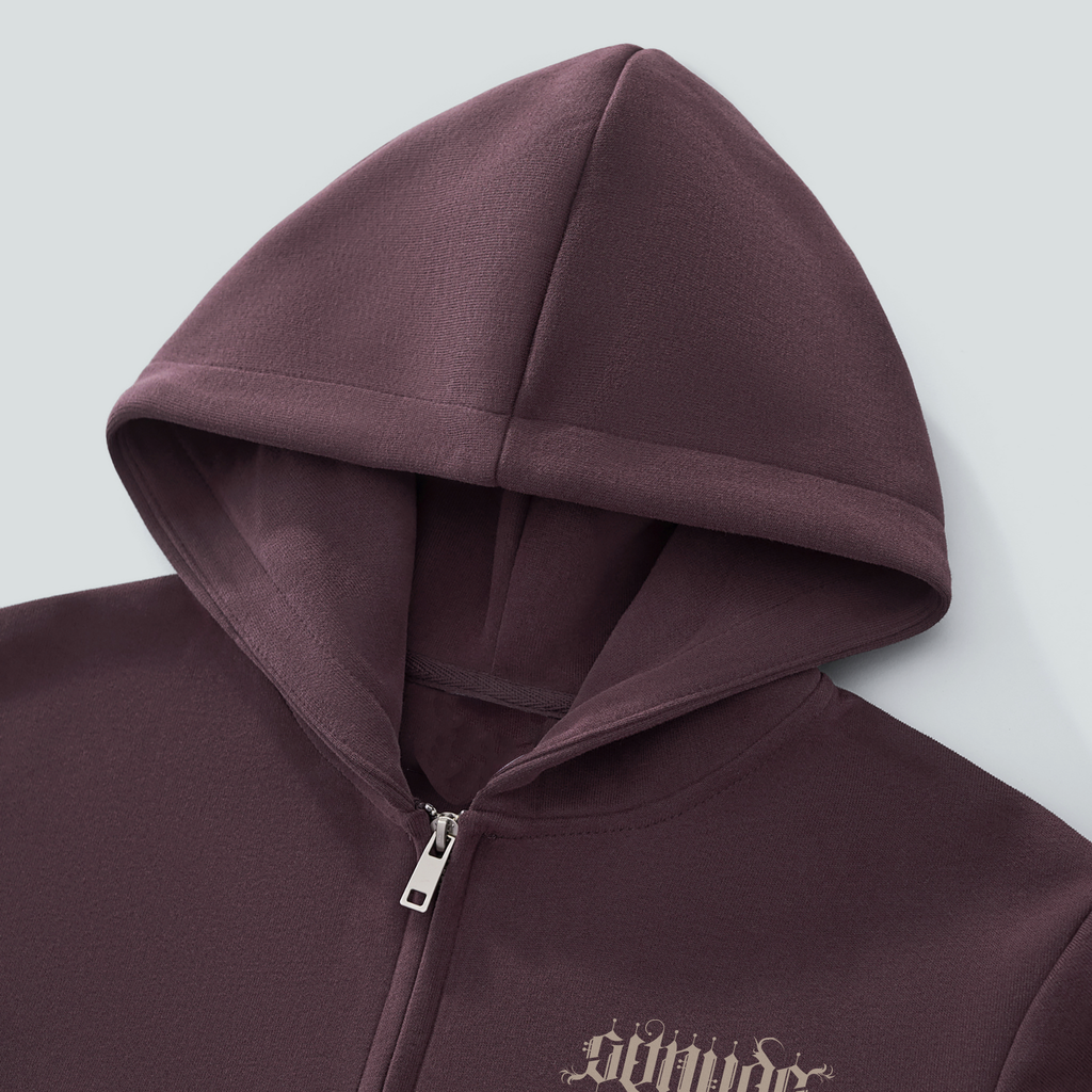 GetNude Ambigram Cropped Zip Hoodie