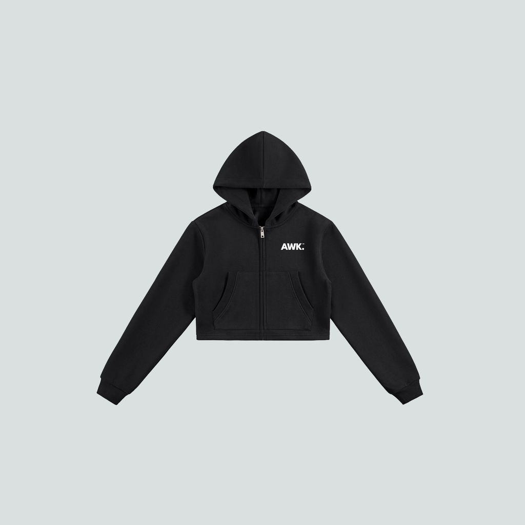 AllWeKnow™ 01 Cropped Zip Hoodie