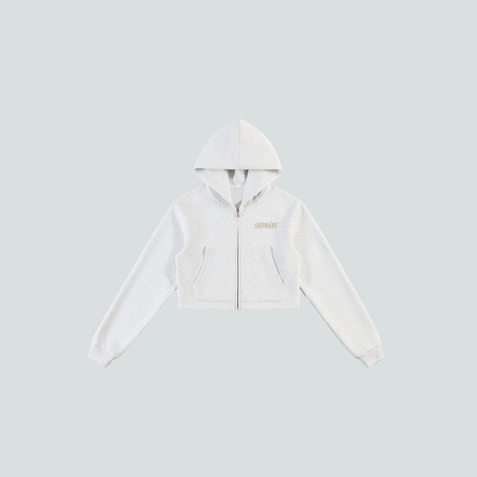 GetNude Ambigram Cropped Zip Hoodie