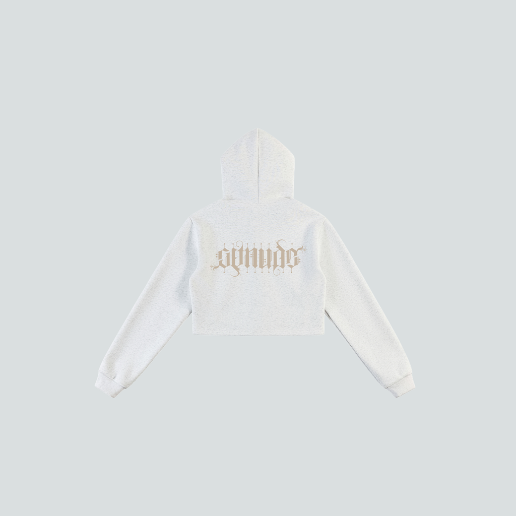 GetNude Ambigram Cropped Zip Hoodie