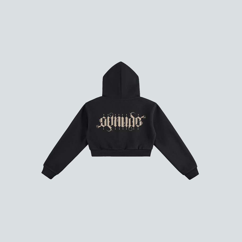GetNude Ambigram Cropped Hoodie