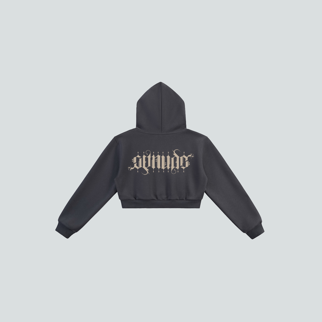 GetNude Ambigram Cropped Hoodie